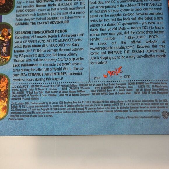 JSA  Justice Society of America #62 August 2004 Johns Kramer Mandrake Champagne - Picture 6 of 6